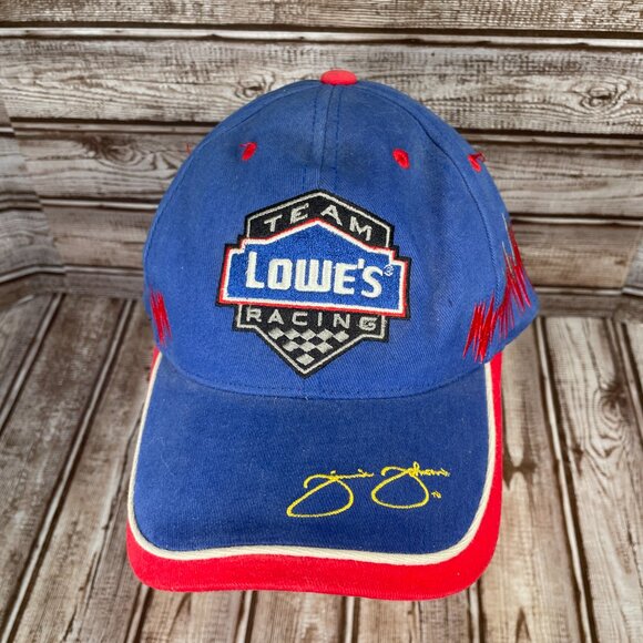 NASCAR Lowes Racing Team Jimmie Johnson 48 Adjustable Blue Red Men's Cap Hat NEW - Picture 5 of 7